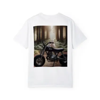 Mini Scrambler Motorcycle Parked Forest Path