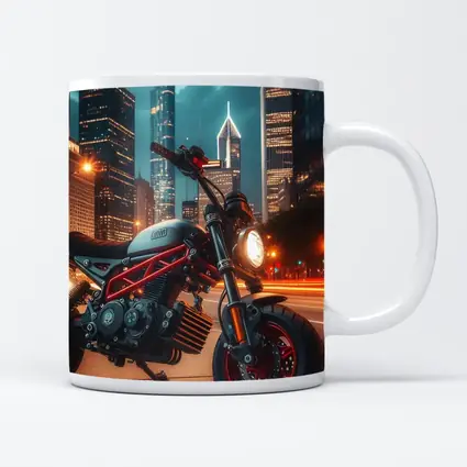 Mini Bike Red Frame City Night