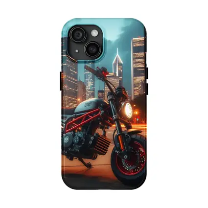 Mini Bike Red Frame City Night