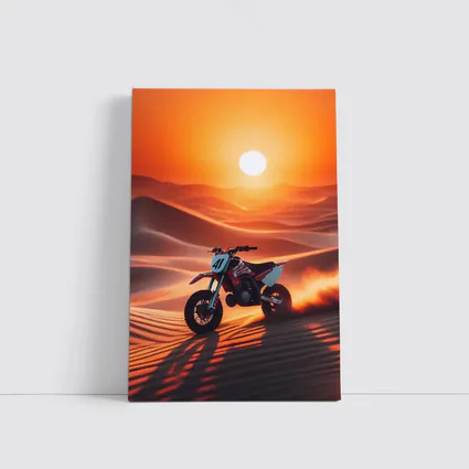 Dirt Bike Riding Desert Dunes Sunset