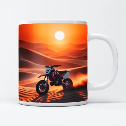 Dirt Bike Riding Desert Dunes Sunset