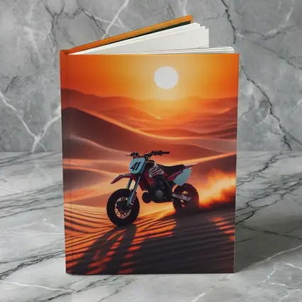 Dirt Bike Riding Desert Dunes Sunset
