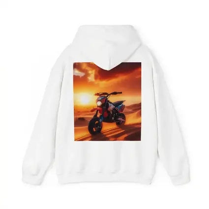 Dirt Bike On Desert Dunes Sunset