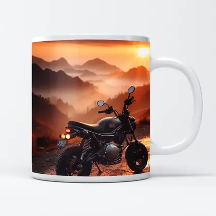 Cafe Racer Motorcycle Mountain Sunset Landscape