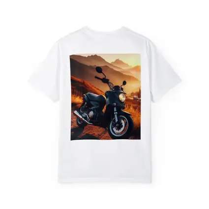 Black Motorcycle Parked Mountain Sunset Road