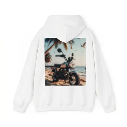 Mini Motorcycle Parked On Tropical Beach