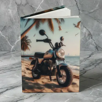 Mini Motorcycle Parked On Tropical Beach