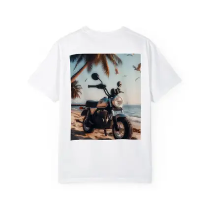 Mini Motorcycle Parked On Tropical Beach