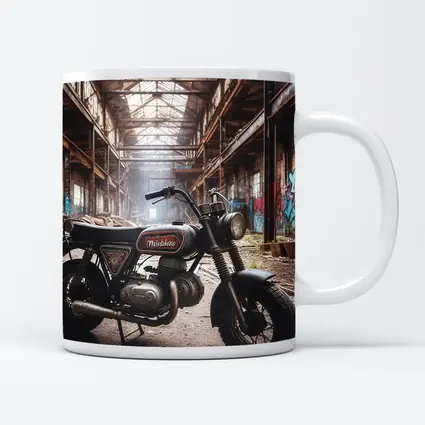 Vintage Minibike Parked Inside Abandoned Factory