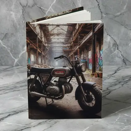 Vintage Minibike Parked Inside Abandoned Factory