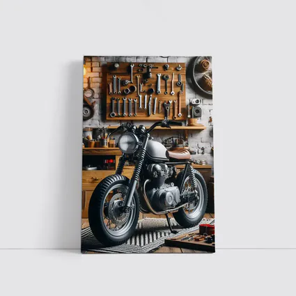 Cafe Racer Motorcycle Vintage Garage Workshop