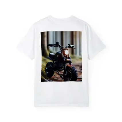 Dark Scrambler Motorcycle Parked Forest Floor
