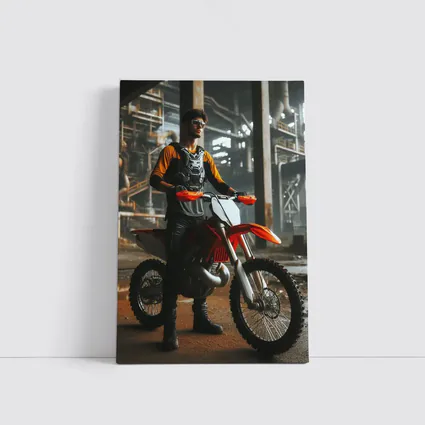 Motocross Rider Dirt Bike Industrial Background
