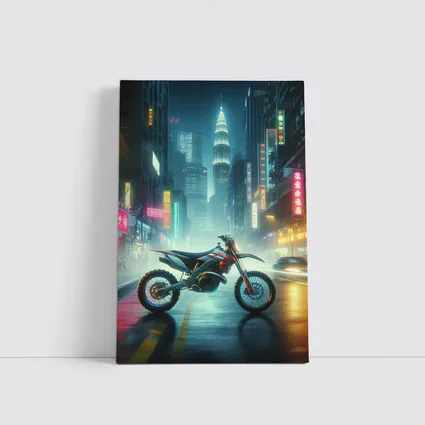 Dirt Bike Neon City Street Night