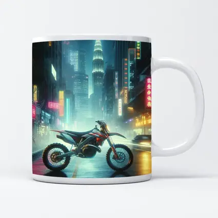 Dirt Bike Neon City Street Night