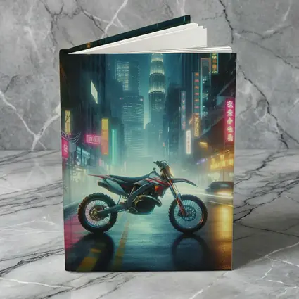 Dirt Bike Neon City Street Night