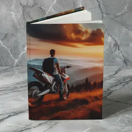 Dirt Bike Rider Mountain Sunset Overlook
