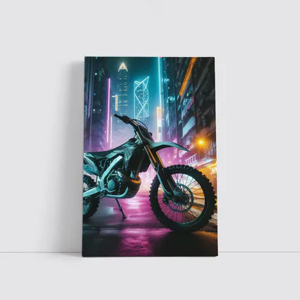 Dirt Bike Neon Cyberpunk City Night
