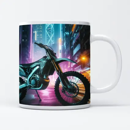 Dirt Bike Neon Cyberpunk City Night