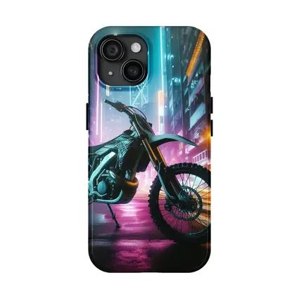 Dirt Bike Neon Cyberpunk City Night