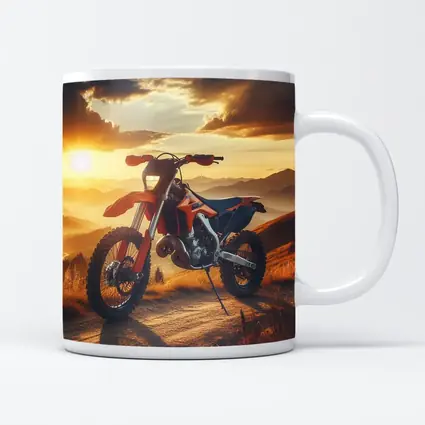 KTM Dirt Bike Mountain Sunset Scene
