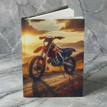 KTM Dirt Bike Mountain Sunset Scene