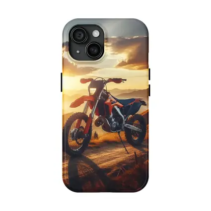 KTM Dirt Bike Mountain Sunset Scene