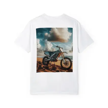 Dirt Bike Parked on Sandy Ocean Beach