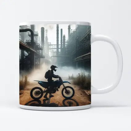 Dirt Bike Rider Abandoned Industrial Factory
