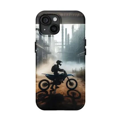 Dirt Bike Rider Abandoned Industrial Factory