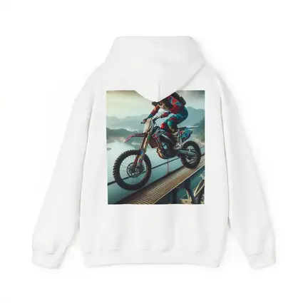 Motocross Rider Wheelie On Bridge River