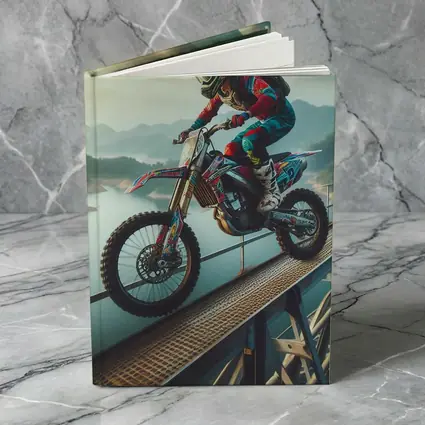 Motocross Rider Wheelie On Bridge River