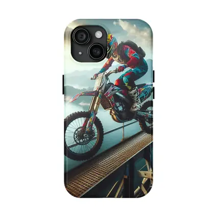 Motocross Rider Wheelie On Bridge River