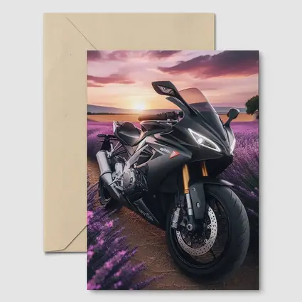 Aprilia Sport Bike Lavender Field Sunset