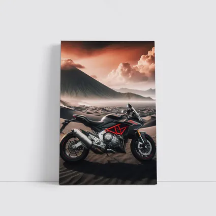Aprilia Motorcycle Black Desert Volcanic Landscape