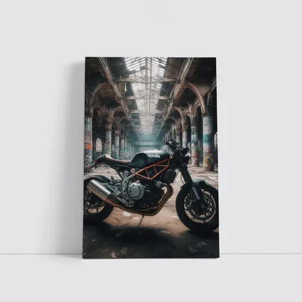 Aprilia Cafe Racer Motorcycle Abandoned Industrial Hall