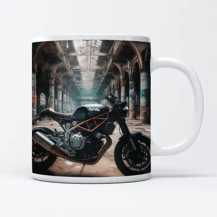 Aprilia Cafe Racer Motorcycle Abandoned Industrial Hall