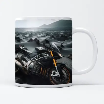 Aprilia Streetfighter Motorcycle Volcanic Desert Landscape