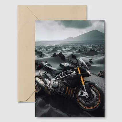 Aprilia Streetfighter Motorcycle Volcanic Desert Landscape