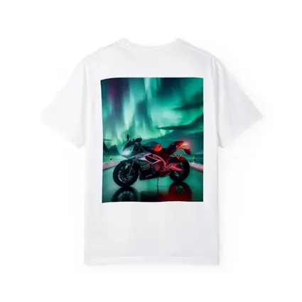Aprilia Motorcycle Under Northern Lights Night