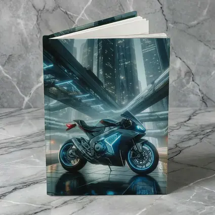 Futuristic Sport Bike Glowing Cyberpunk City Night
