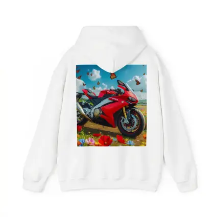 Red Aprilia Superbike Wildflowers Butterflies Sky