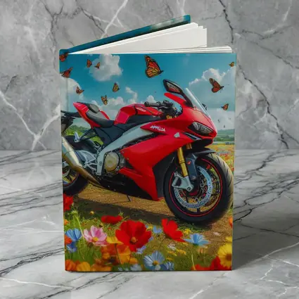 Red Aprilia Superbike Wildflowers Butterflies Sky