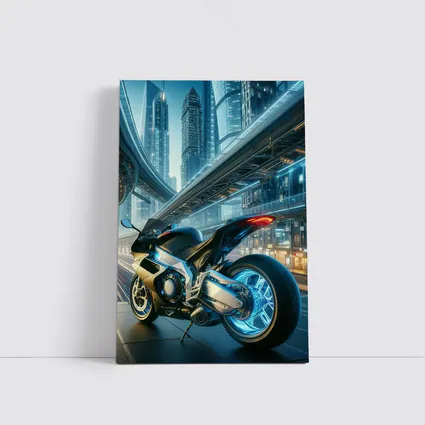 Futuristic Sport Bike Neon Cyberpunk City