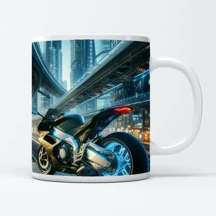 Futuristic Sport Bike Neon Cyberpunk City