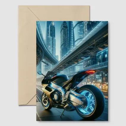 Futuristic Sport Bike Neon Cyberpunk City