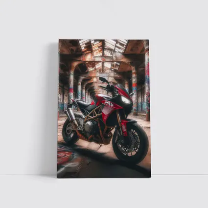 Aprilia Motorcycle Red Abandoned Industrial Hall