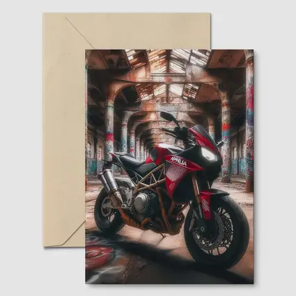 Aprilia Motorcycle Red Abandoned Industrial Hall