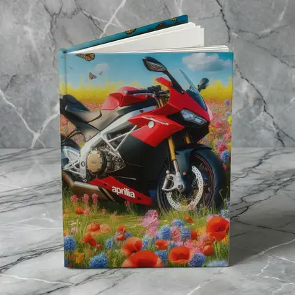 Aprilia Motorcycle Red Wildflower Field Butterflies