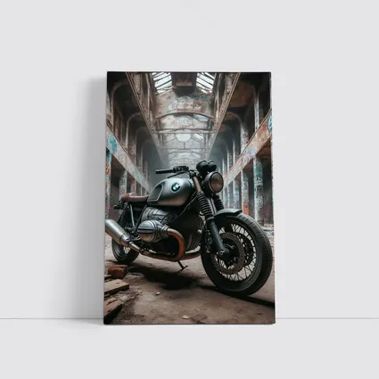 BMW Cafe Racer Motorcycle Abandoned Industrial Hall